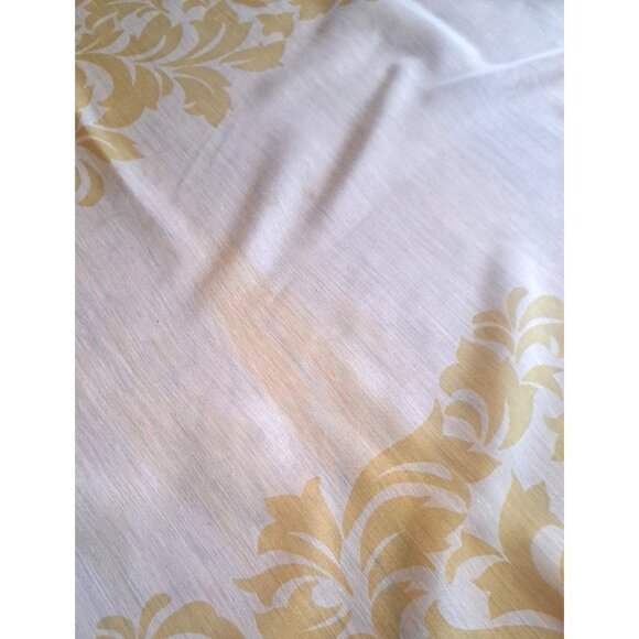 Vintage Organza Tablecloth XL Gold Floral Mid Century Banquet Party 100x63 - Picture 8 of 9